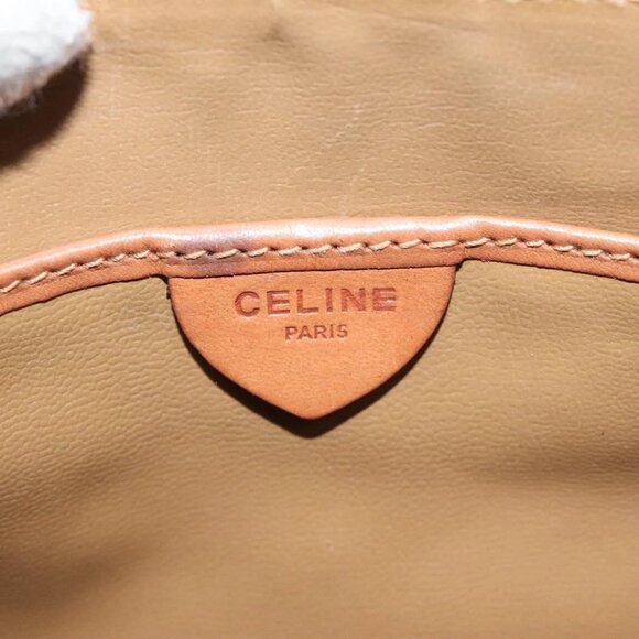 CELINE Macadam Canvas Shoulder Bag PVC Leather Brown Gold Auth 116316 - Picture 10 of 16